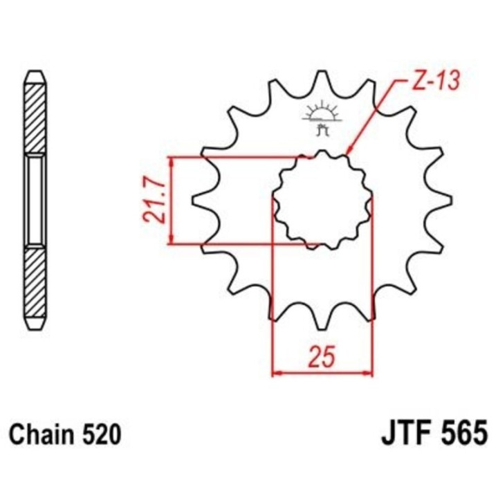 Kit chaîne EK/JT 520ZVX3 16/39 - couronne standard