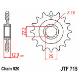 Kit chaîne EK/JT 520SRX2 12/48 - couronne ultra-light