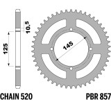 Kit chaîne EK/PBR 520 SRX2 - 13/47-114 - Couronne acier standard