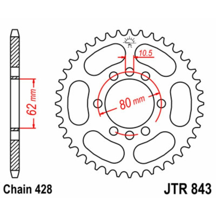 Kit chaîne EK/JT 428SR 16/53 - couronne standard