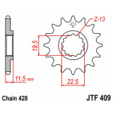 Kit chaîne EK/JT 428SR 16/53 - couronne standard