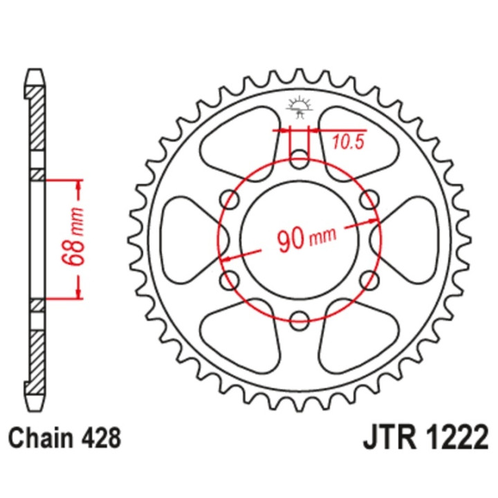 Kit chaîne EK/JT 428ZVX 15/47 - couronne standard