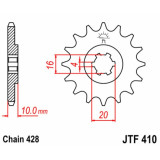 Kit chaîne EK/JT 428ZVX 15/45 - couronne standard