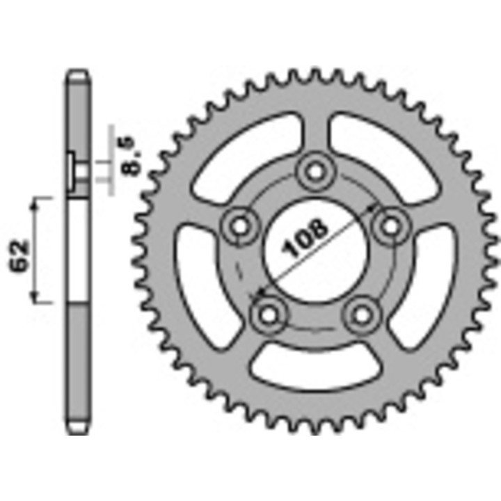 Kit chaîne EK/PBR 520 SRX2 - 16/39-106 - Couronne acier standard