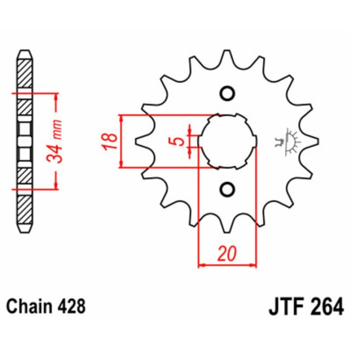 Kit chaîne EK/JT 428SHDR 16/41 - couronne standard