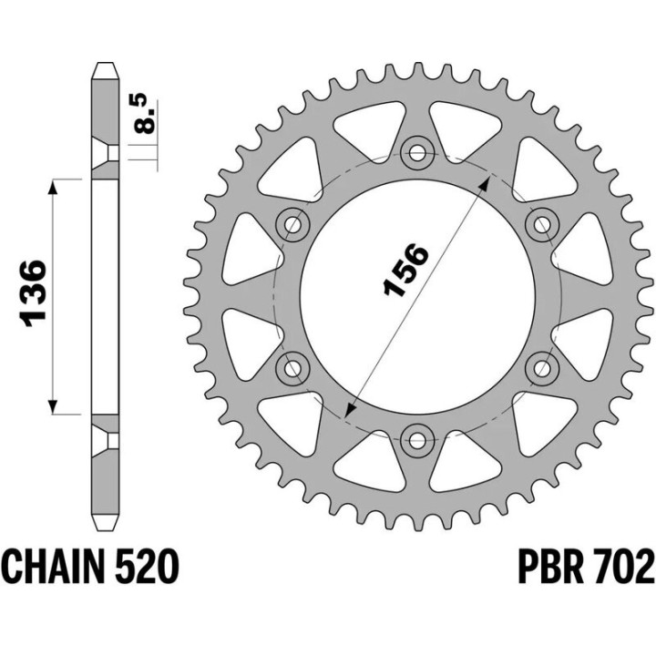 Kit chaîne EK/PBR 520MRD7 14/48 - couronne ultra-light