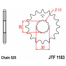Kit chaîne EK/JT 525SRX2 17/42 - couronne standard