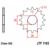 Kit chaîne EK/JT 525SRX2 17/42 - couronne standard