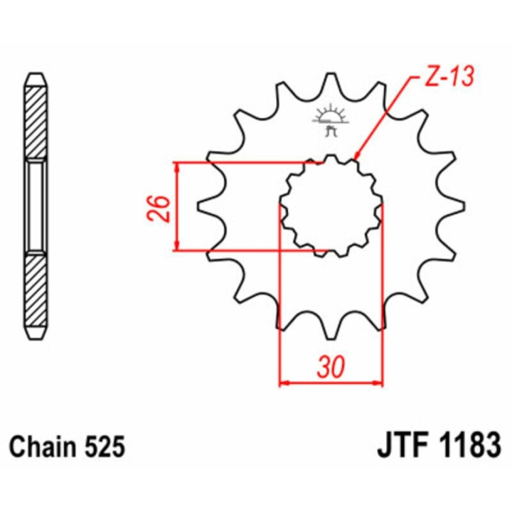 Kit chaîne EK/JT 525SRX2 17/42 - couronne standard