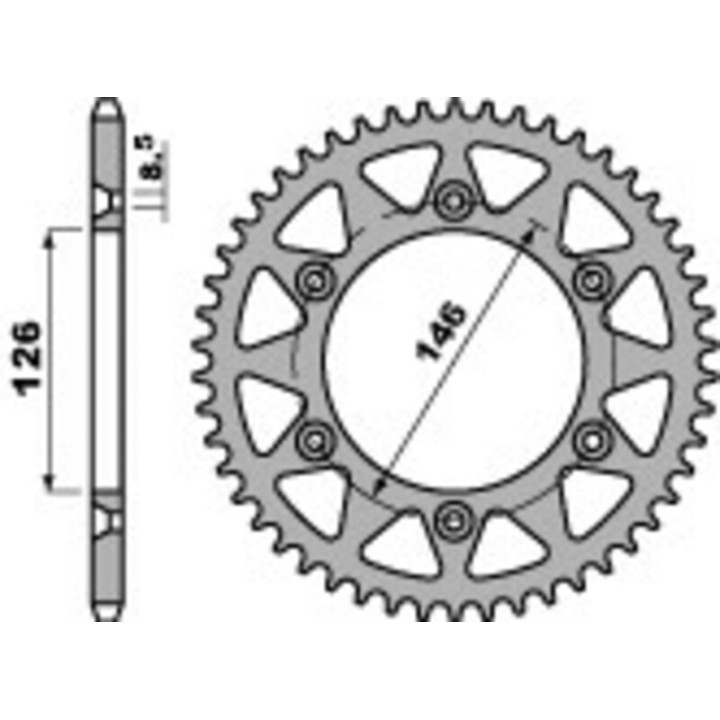 Kit chaîne EK/PBR ERROR MRD7 - 14/49-116 - Couronne alu standard