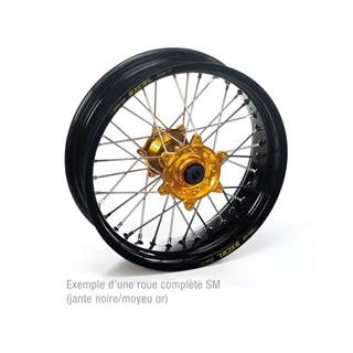 Roue arriere cr/crf 95-10 17x4.25x36t, jante noire moyeu or