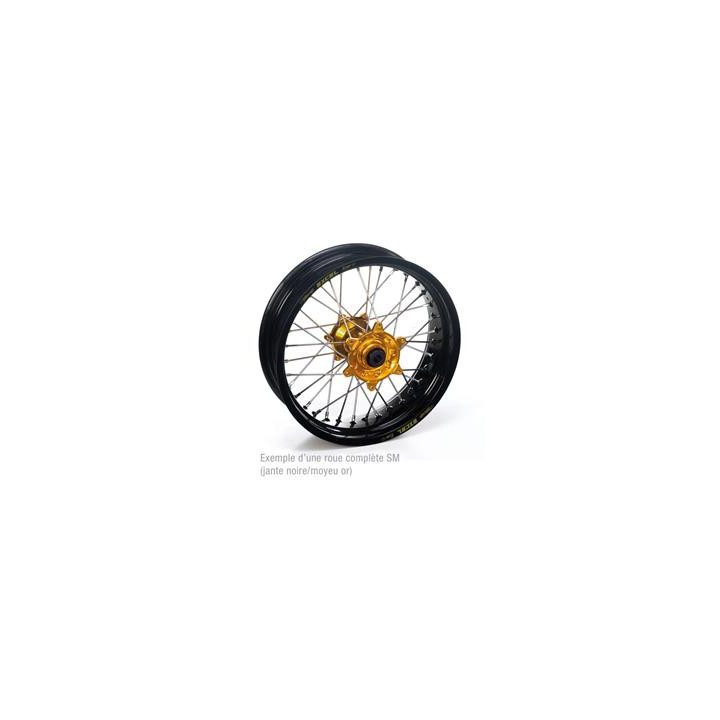 Roue arriere cr/crf 95-10 17x4.25x36t, jante noire moyeu or
