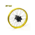 Roue arrière complète haan wheels 19x1,85x36t jante jaune/moyeu noir/rayons argent/têtes de rayons argent 1076208003