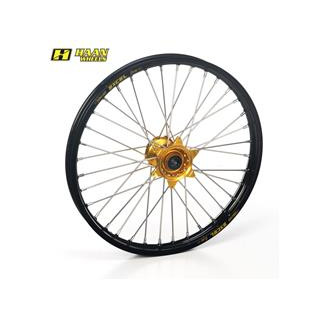 Roue avant complète haan wheels 21x1,60x36t jante noir/moyeu or/rayons argent/têtes de rayons argent 1076149007