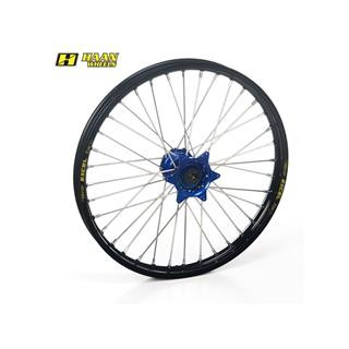 Roue avant complète haan wheels 21x1,60x36t jante noir/moyeu bleu/rayons argent/têtes de rayons argent 1076464003