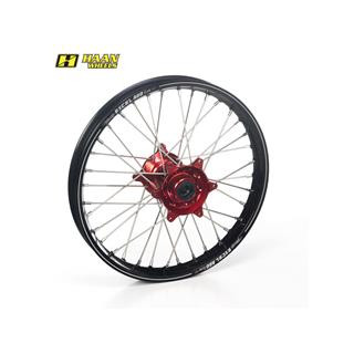 Roue arrière complète haan wheels a60 19x1,85x36t jante noir/moyeu rouge/rayons argent/têtes de rayons argent 1076695002