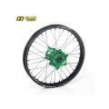 Roue arrière complète haan wheels a60 19x1,85x36t jante noir/moyeu vert/rayons argent/têtes de rayons argent