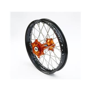 Roue arrière complète ART 18x2,15x36t jante noir/moyeu orange/rayons argent/têtes de rayons argent