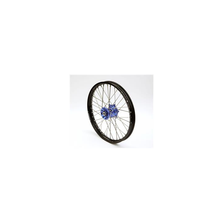 Roue avant complète ART 21x1,60x36t jante noir/moyeu bleu/rayons argent/têtes de rayons argent 1075970001