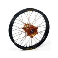 Roue arrière complète haan wheels 19x2,15x36t jante noir/moyeu magnésium/rayons argent/têtes de rayons argent