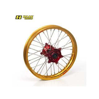 Roue arrière complète haan wheels 19x1,85x36t jante or/moyeu rouge/rayons argent/têtes de rayons argent 1076208005