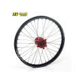 Roue avant complète haan wheels a60 21x1,60x36t jante noir/moyeu rouge/rayons argent/têtes de rayons argent 1076227003