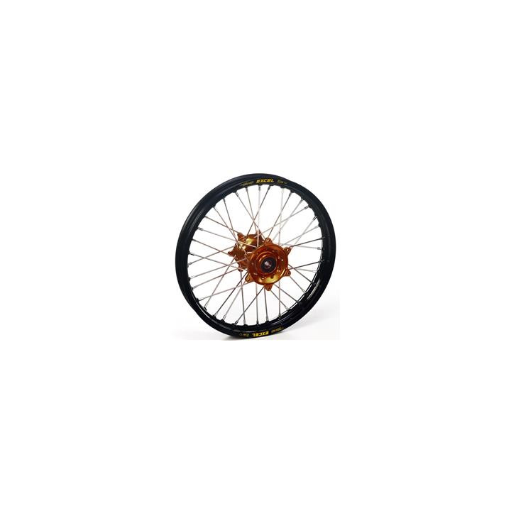 Roue arrière complète haan wheels 19x2,15x36t jante noir/moyeu magnésium/rayons argent/têtes de rayons noir