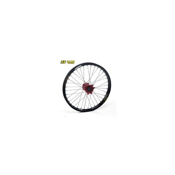 Roue avant complète haan wheels 17x3,50x36t jante or/moyeu or/rayons noir/têtes de rayons noir
