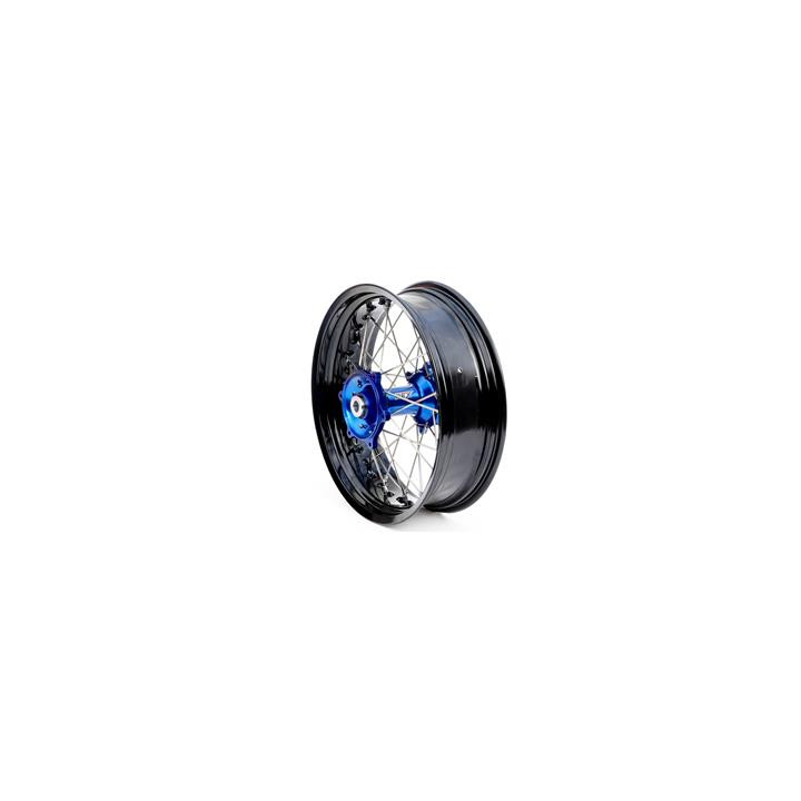 Roue arrière complète ART sm 17x4,50x36t jante noir/moyeu bleu/rayons argent/têtes de rayons argent 1076746001