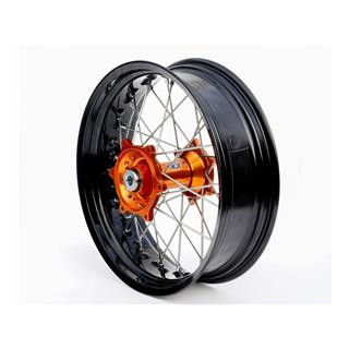 Roue arrière complète ART sm 17x5,00x36t jante noir/moyeu orange/rayons argent/têtes de rayons argent 1076749001