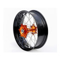 Roue arrière complète ART sm 17x5,00x36t jante noir/moyeu orange/rayons argent/têtes de rayons argent 1076749001