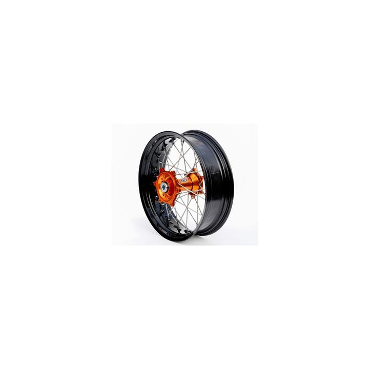 Roue arrière complète ART sm 17x5,00x36t jante noir/moyeu orange/rayons argent/têtes de rayons argent 1076747002