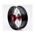Roue arrière complète ART sm 17x4,50x36t jante noir/moyeu rouge/rayons argent/têtes de rayons argent 1076738001