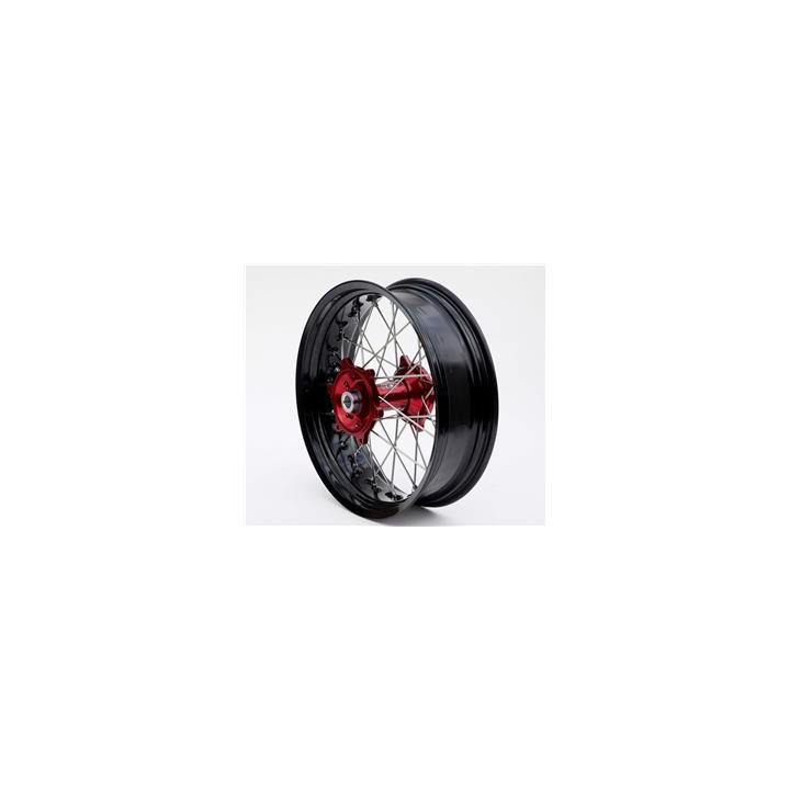 Roue arrière complète ART sm 17x4,50x36t jante noir/moyeu rouge/rayons argent/têtes de rayons argent 1076759001