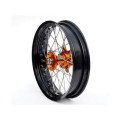 Roue avant complète ART sm 17x3,50x36t jante noir/moyeu orange/rayons argent/têtes de rayons argent 1076744001