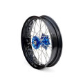 Roue avant complète ART sm 17x3,50x36t jante noir/moyeu bleu/rayons argent/têtes de rayons argent 1076753001