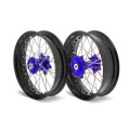 Kit roues complètes avant + arrière ART sm 17x3,50/17x4,50 jante noir/moyeu bleu Yamaha 3033532