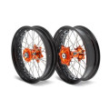 Kit roues complètes avant + arrière ART sm 17x3,50/17x5,00 jante noir/moyeu orange KTM 3033528