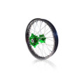 Kit roues complètes avant + arrière ART mx 21x1,60/19x2,15 jante noir/moyeu vert Kawasaki 3033488