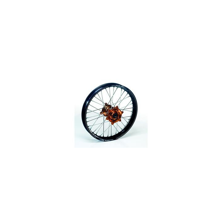 Roue arrière complète haan wheels a60 19x2,15x36t jante noir/moyeu magnésium/rayons argent/têtes de rayons argent