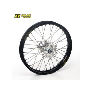 Roue arrière complète haan wheels 19x2,15x36t jante noir/moyeu argent/rayons noirs/têtes de rayons argent