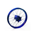 Roue arrière complète haan wheels 16x1,85x36t jante bleu/moyeu bleu/rayons argent/têtes de rayons argent