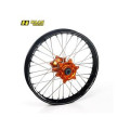 Roue arrière complète haan wheels a60 18x2,15x36t jante noir/moyeu orange/rayons noir/têtes de rayons orange