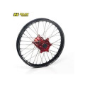 Roue arrière complète haan wheels a60 19x1,85x36t jante noir/moyeu rouge/rayons argent/têtes de rayons argent 1076690001