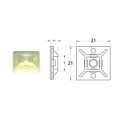 Attaches adhésives Bihr 21x21mm blanc pour collier nylon