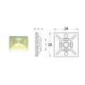 Attaches adhésives Bihr 28x28mm blanc pour collier nylon