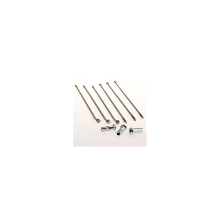 Jeu de rayons haan wheels 16" noir/têtes de rayons argent 28 pièces