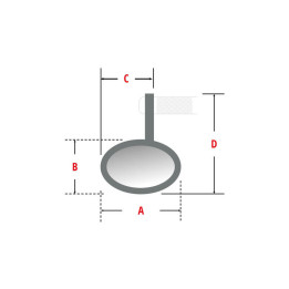 Rétroviseur embout de guidon Highsider pro Wave - noir/rouge
