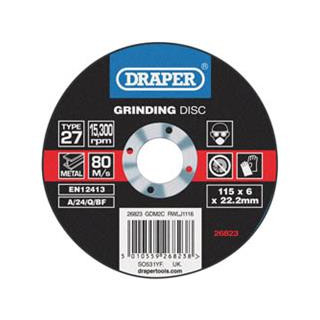 Disque à meuler Draper ø115mm épaisseur 6mm grain 80