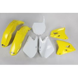 Kit plastique UFO couleur origine jaune/blanc Suzuki RM125/250 SUKIT401@999